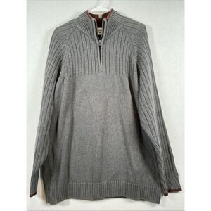 Columbia Mens‎ Dark Gray 1/4 Zip PullOver Sweater Size XL 100% Cotton